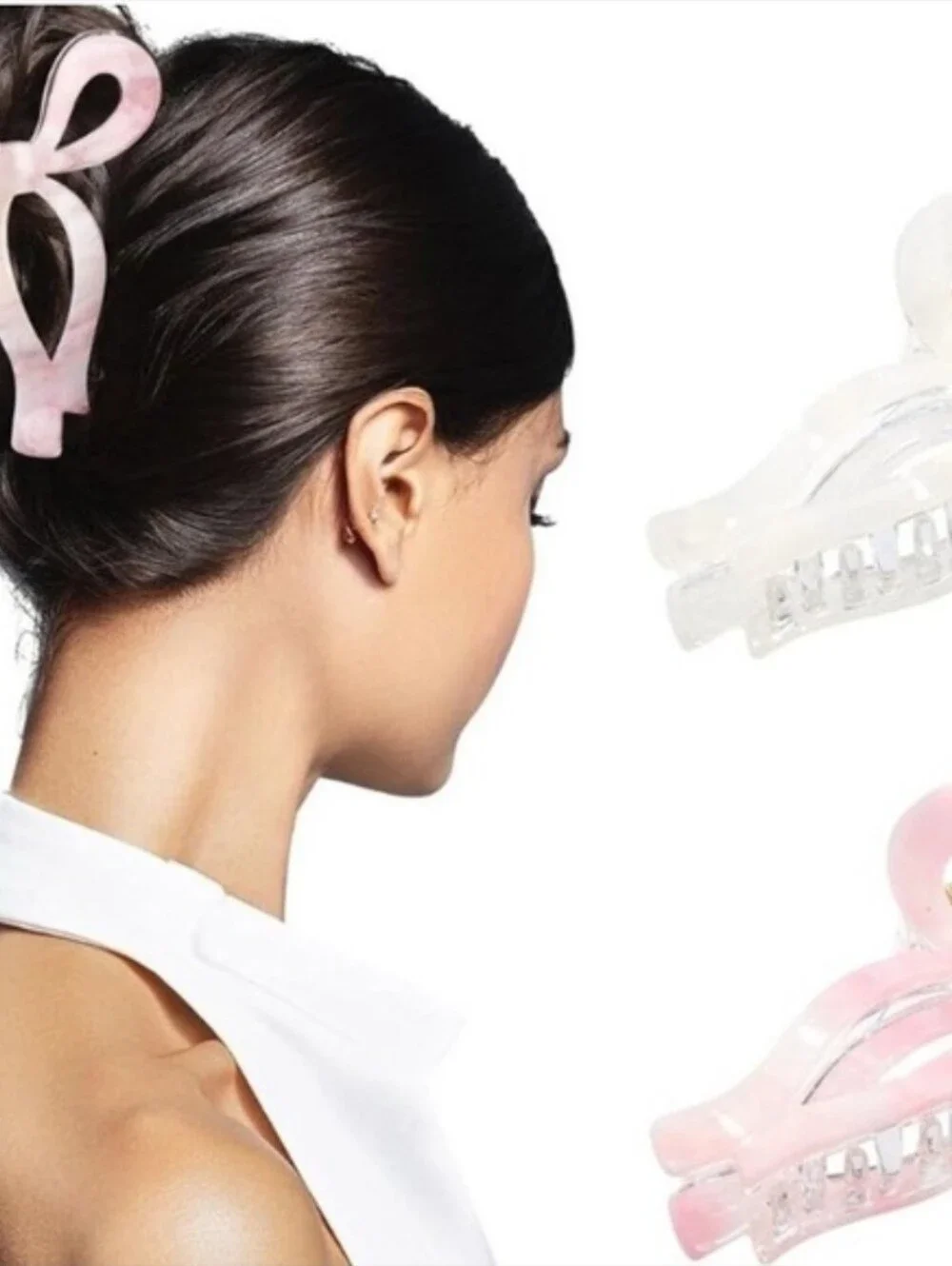 💕▪️piper•k▪️ Iridescent Pearl Bow Hair Clips Set Of 2